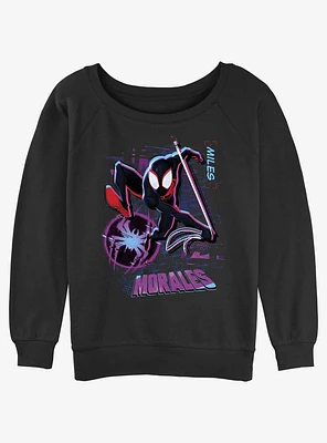 Marvel Spider-Man Miles Morales Street Swing Girls Slochy Sweatshirt