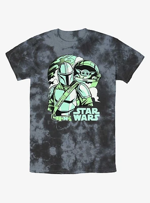Star Wars The Mandalorian With Grogu Pop Art Tie-Dye T-Shirt