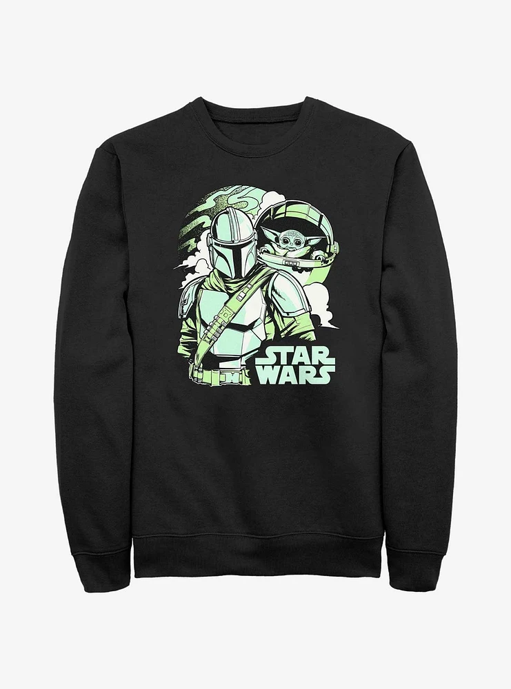 Star Wars The Mandalorian With Grogu Pop Art Sweatshirt