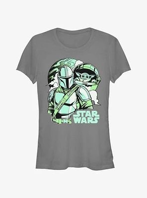 Star Wars The Mandalorian With Grogu Pop Art Girls T-Shirt