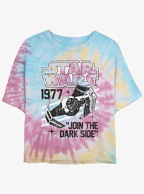 Star Wars Tie-Fighter Join The Dark Side Girls Tie-Dye Crop T-Shirt