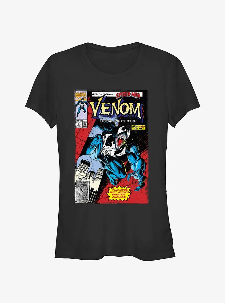 Marvel Venom Lethal Protector Comic Cover Girls T-Shirt