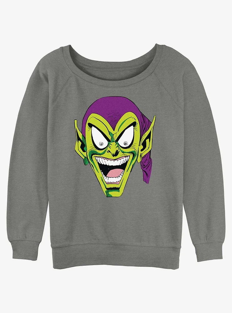 Marvel Spider-Man Green Goblin Head Girls Slochy Sweatshirt