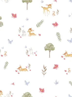 Disney Bambi Watercolor Peel & Stick Wallpaper