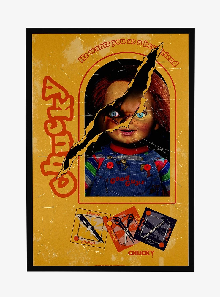 Chucky TV Series Torn Packaging Framed Poster