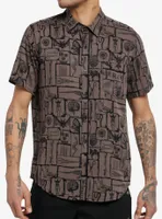 Cosmic Aura Anatomical Parts & Tools Woven Button-Up