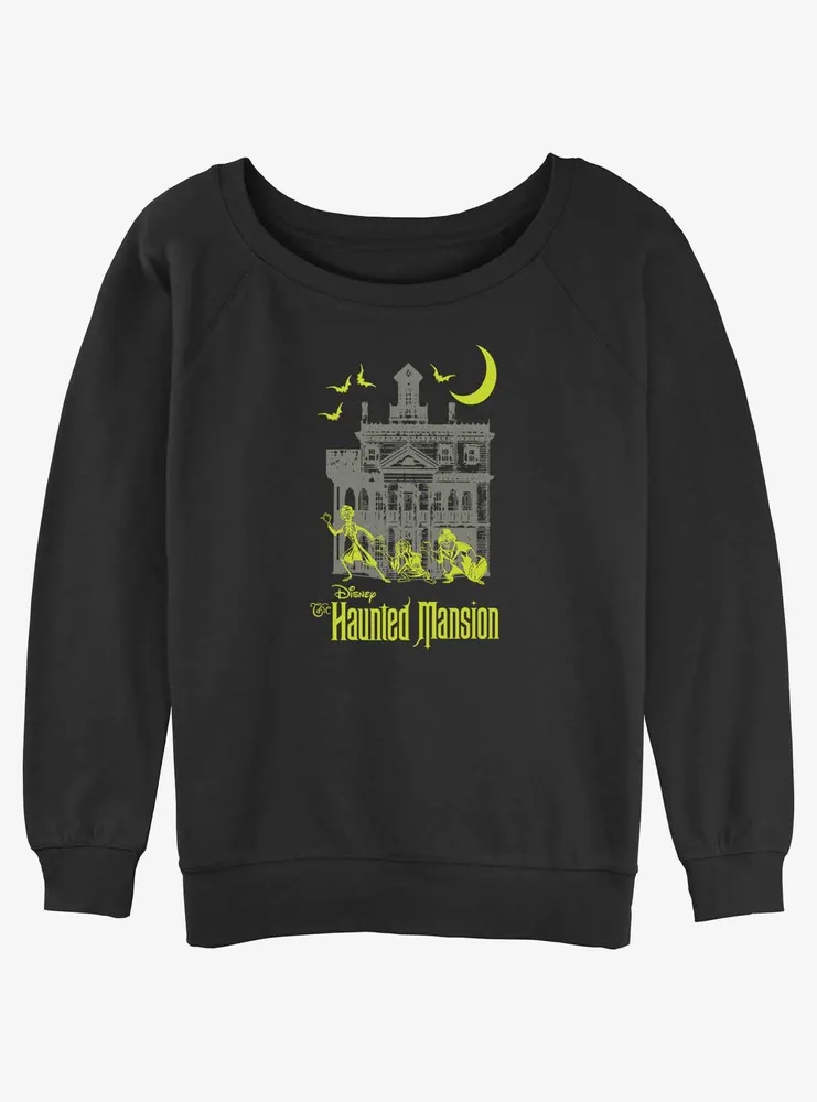 Disney Haunted Mansion Moon Night Hitchhike Womens Slouchy Sweatshirt