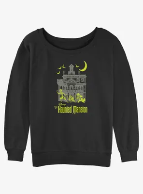 Disney Haunted Mansion Moon Night Hitchhike Womens Slouchy Sweatshirt