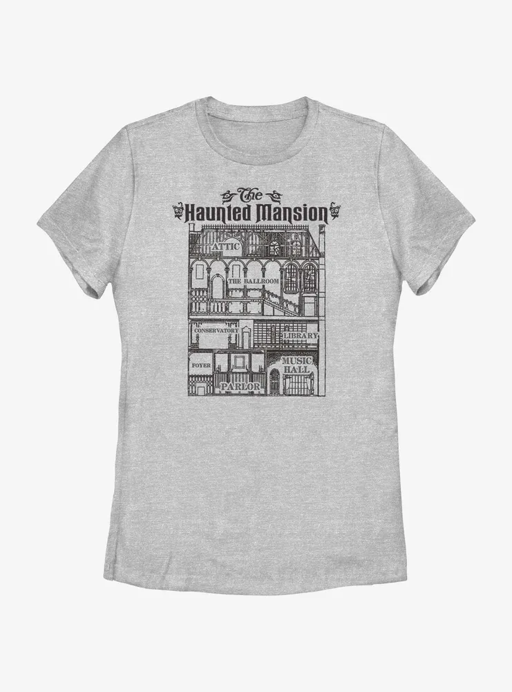 Disney Haunted Mansion Blueprint Womens T-Shirt