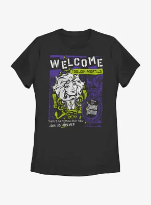 Disney Haunted Mansion Leota Toombs Welcome Poster Womens T-Shirt