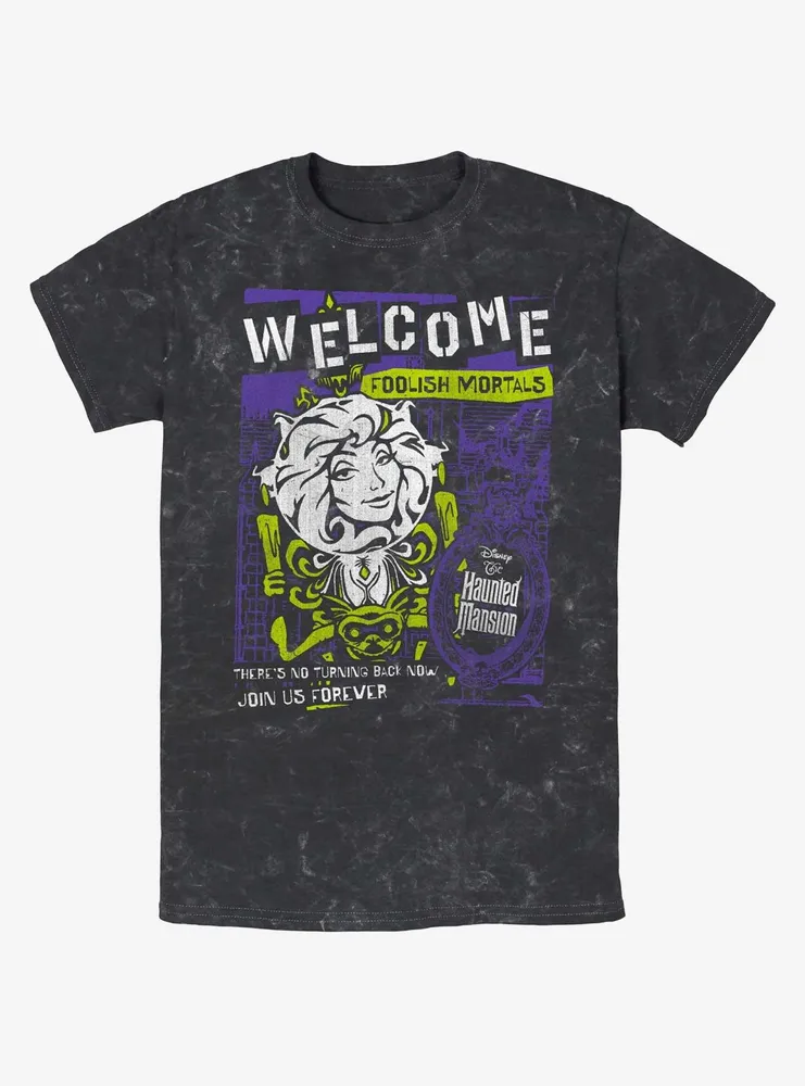 Disney Haunted Mansion Leota Toombs Welcome Poster Mineral Wash T-Shirt