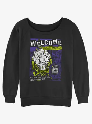 Disney Haunted Mansion Leota Toombs Welcome Poster Womens Slouchy Sweatshirt