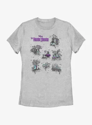 Disney Haunted Mansion Map Womens T-Shirt