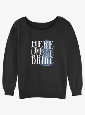 Disney Haunted Mansion Here Comes The Ghost Bride Womens Slouchy Sweatshirt