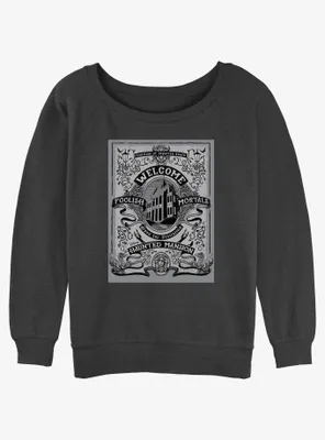 Disney Haunted Mansion Welcome Foolish Mortals Poster Womens Slouchy Sweatshirt