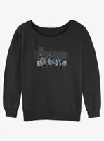 Disney Haunted Mansion Hitchhiking Ghosts Logo Womens Slouchy Sweatshirt