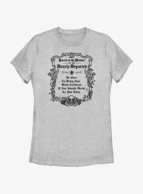 Disney Haunted Mansion Message To The Dearly Departed Womens T-Shirt