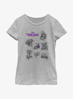 Disney Haunted Mansion Map Youth Girls T-Shirt