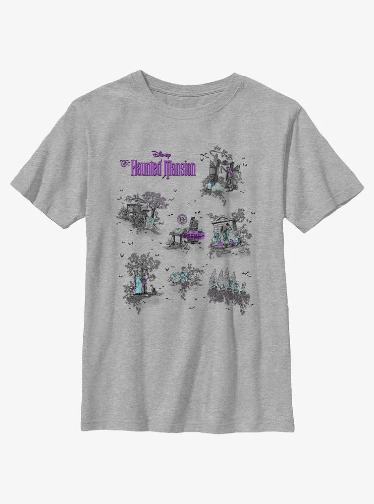 Disney Haunted Mansion Map Youth T-Shirt
