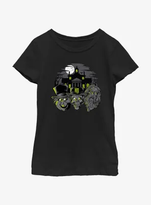 Disney Haunted Mansion Three Hitchhiking Ghosts Heads Youth Girls T-Shirt