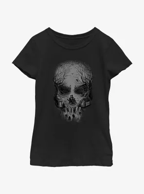 Disney Haunted Mansion Skull Graveyard Ghosts Youth Girls T-Shirt