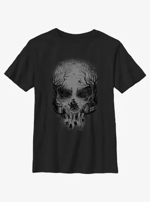 Disney Haunted Mansion Skull Graveyard Ghosts Youth T-Shirt