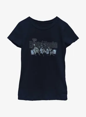 Disney Haunted Mansion Hitchhiking Ghosts Logo Youth Girls T-Shirt