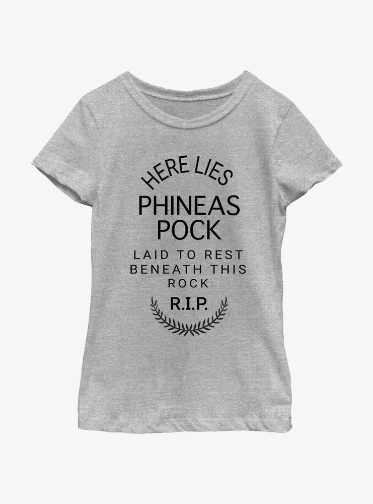 Disney Haunted Mansion Here Lies Phineas Pock Youth Girls T-Shirt