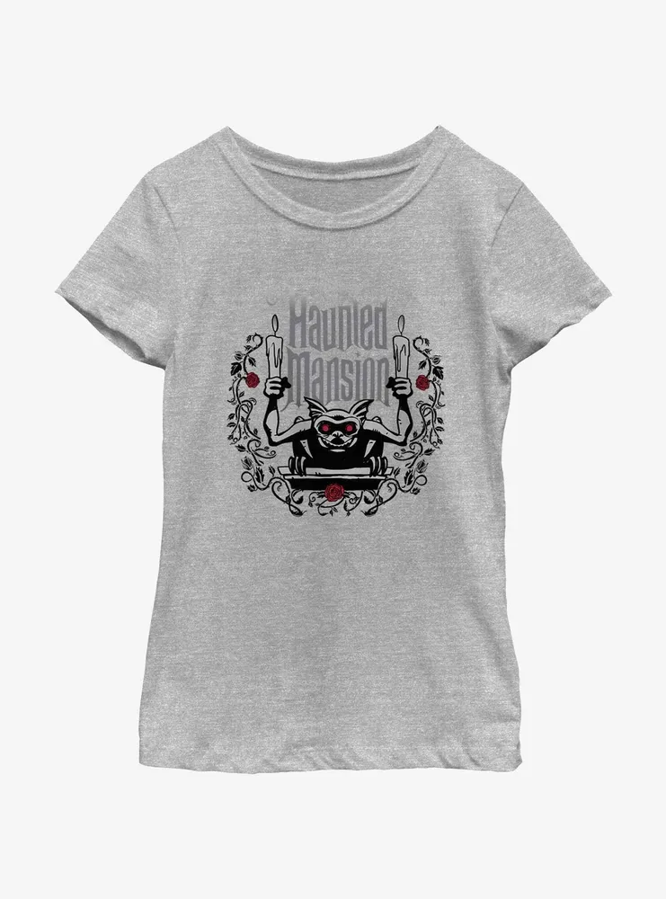 Disney Haunted Mansion Gargoyle With Candles Youth Girls T-Shirt