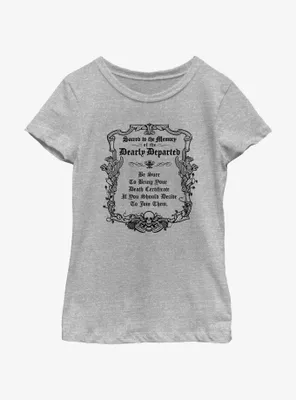 Disney Haunted Mansion Message To The Dearly Departed Youth Girls T-Shirt