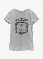 Disney Haunted Mansion Message To The Dearly Departed Youth Girls T-Shirt