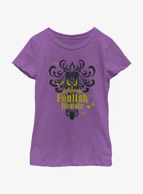 Disney Haunted Mansion Spooky Eyes Welcome Foolish Mortals Youth Girls T-Shirt