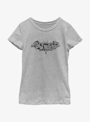 Disney Haunted Mansion Characters Within Bat Youth Girls T-Shirt