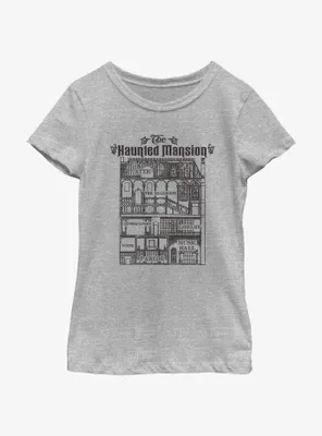 Disney Haunted Mansion Blueprint Youth Girls T-Shirt