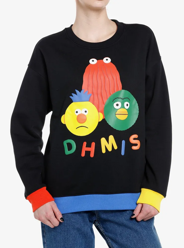 Don't Hug Me I'm Scared Color-Block Girls Sweatshirt