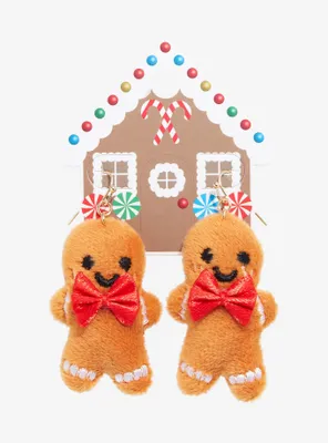 Gingerbread Men Plush Figural Earrings - BoxLunch Exclusive