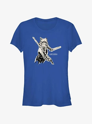 Star Wars Ahsoka Jedi Sketch Girls T-Shirt
