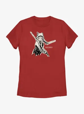 Star Wars Ahsoka Jedi Sketch Womens T-Shirt