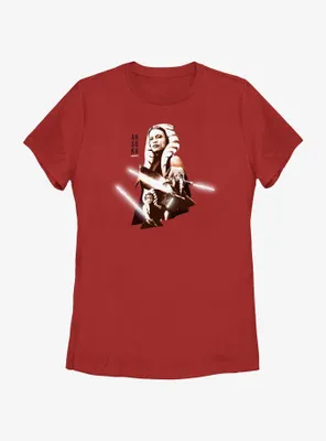 Star Wars Ahsoka Hero Portrait Womens T-Shirt