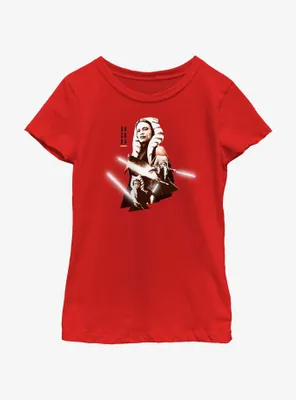 Star Wars Ahsoka Hero Portrait Youth Girls T-Shirt