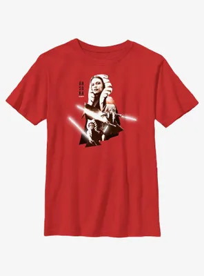 Star Wars Ahsoka Hero Portrait Youth T-Shirt