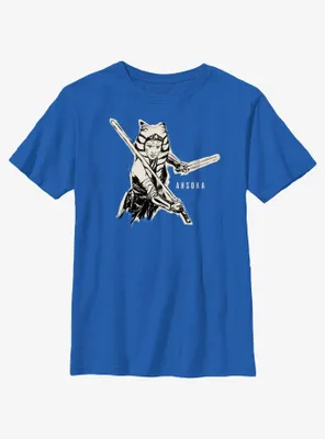 Star Wars Ahsoka Jedi Sketch Youth T-Shirt