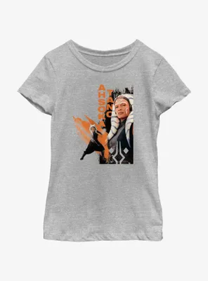 Star Wars Ahsoka Portrait Swoosh Youth Girls T-Shirt