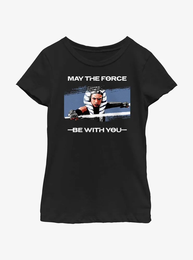 Star Wars Ahsoka May The Force Be With You Portrait Youth Girls T-Shirt