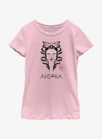 Star Wars Ahsoka Face Portrait Youth Girls T-Shirt