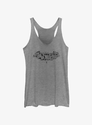 Disney Haunted Mansion Characters Within Bat Womens Tank Top