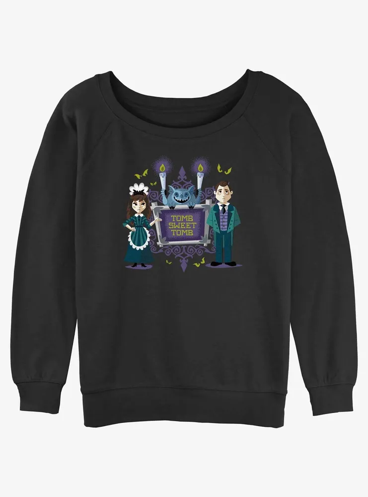 Disney Haunted Mansion Maid & Butler Tomb Sweet Womens Slouchy Sweatshirt