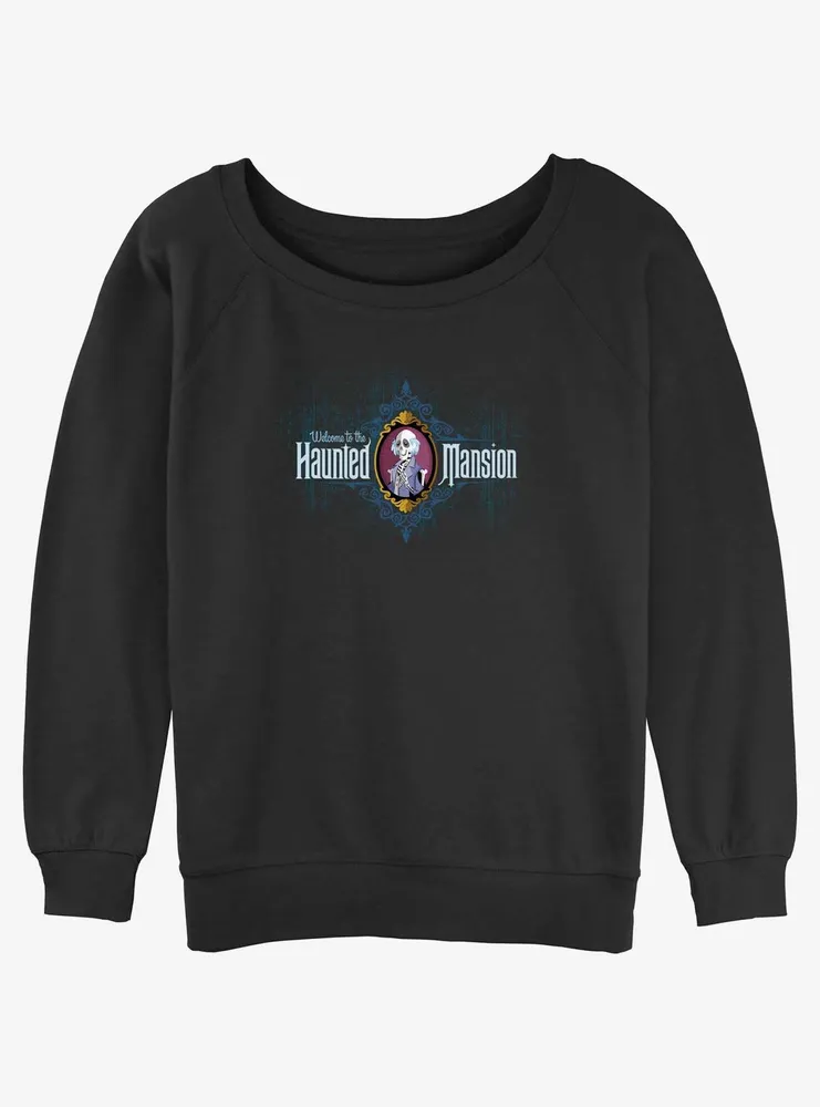 Disney Haunted Mansion Master Gracey Skeleton Portrait Womens Slouchy Sweatshirt