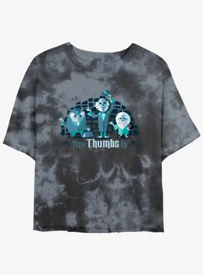 Disney Haunted Mansion Three Thumbs Up Tie-Dye Womens Crop T-Shirt