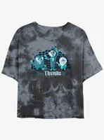 Disney Haunted Mansion Three Thumbs Up Tie-Dye Womens Crop T-Shirt